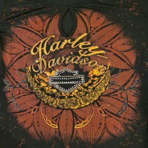 Harley-Davidson Rhinestones, Lace Up Fly Away Sleeves, Size M